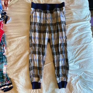 Aerie Blue Plaid Jogger Style Pajama Pants